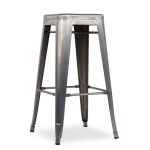 Sgabello HIGHT URAL metallo spazzolato h76 1
