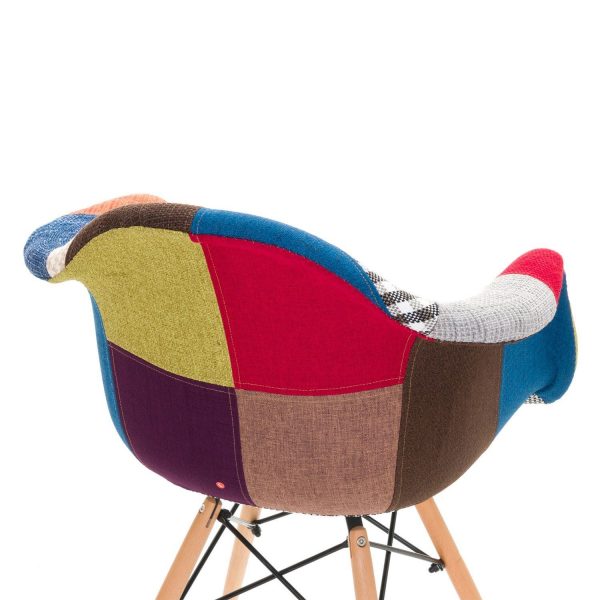 Sedia Wooden Arms fodera Patchwork