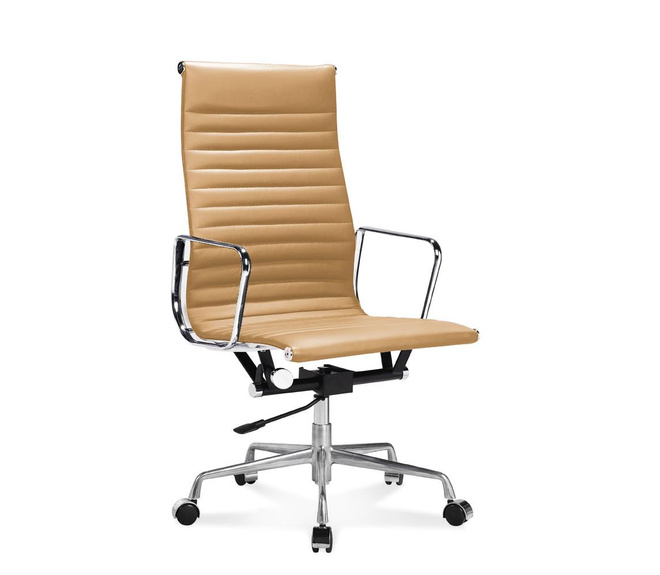 Sedia Bauhaus Da Ufficio Eames In Pelle e Alluminio Creastore sabbia