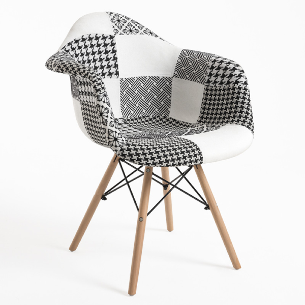Sedia Bauhaus Wooden Arms Patchwork