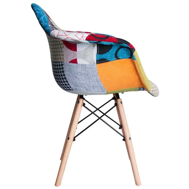 Sedia Bauhaus Wooden Arms Patchwork Creastore multicolore 1