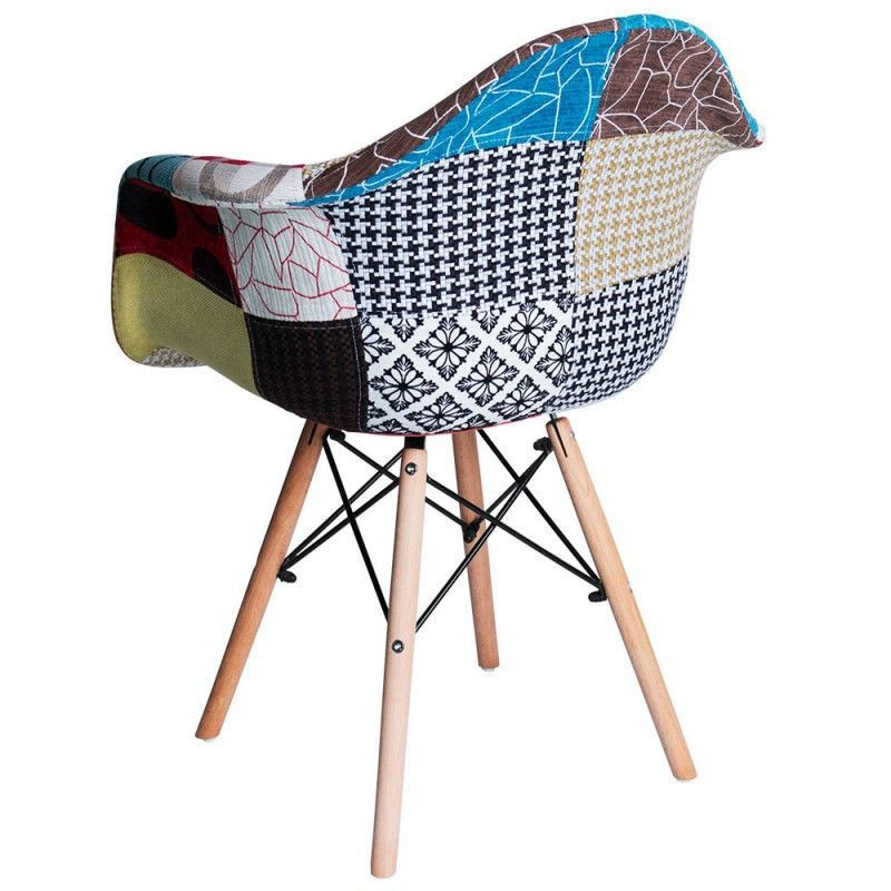 Sedia Bauhaus Wooden Arms Patchwork Creastore multicolore 2