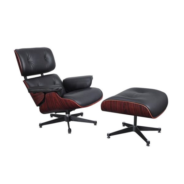 poltrona bauhaus Eames lounge chair palissandro e pelle nera