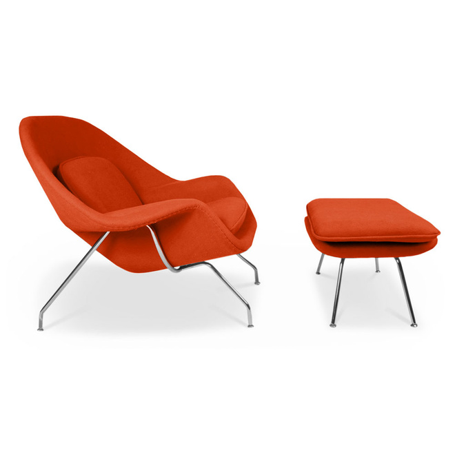 poltrona stomp con pouf arancio
