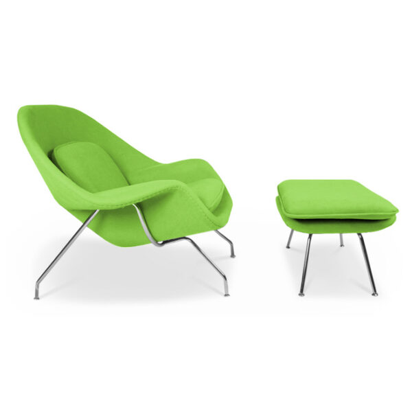 poltrona stomp con pouf mela
